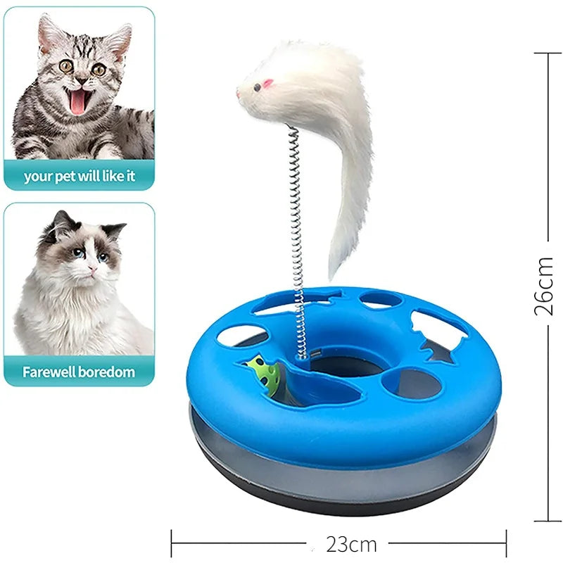 Interactive Cat Roller Track Toy Set with Catnip Spring Mouse & Exercise Balls