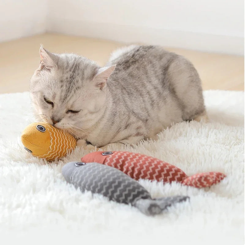 Realistic Plush Catnip Fish Toy for Cats