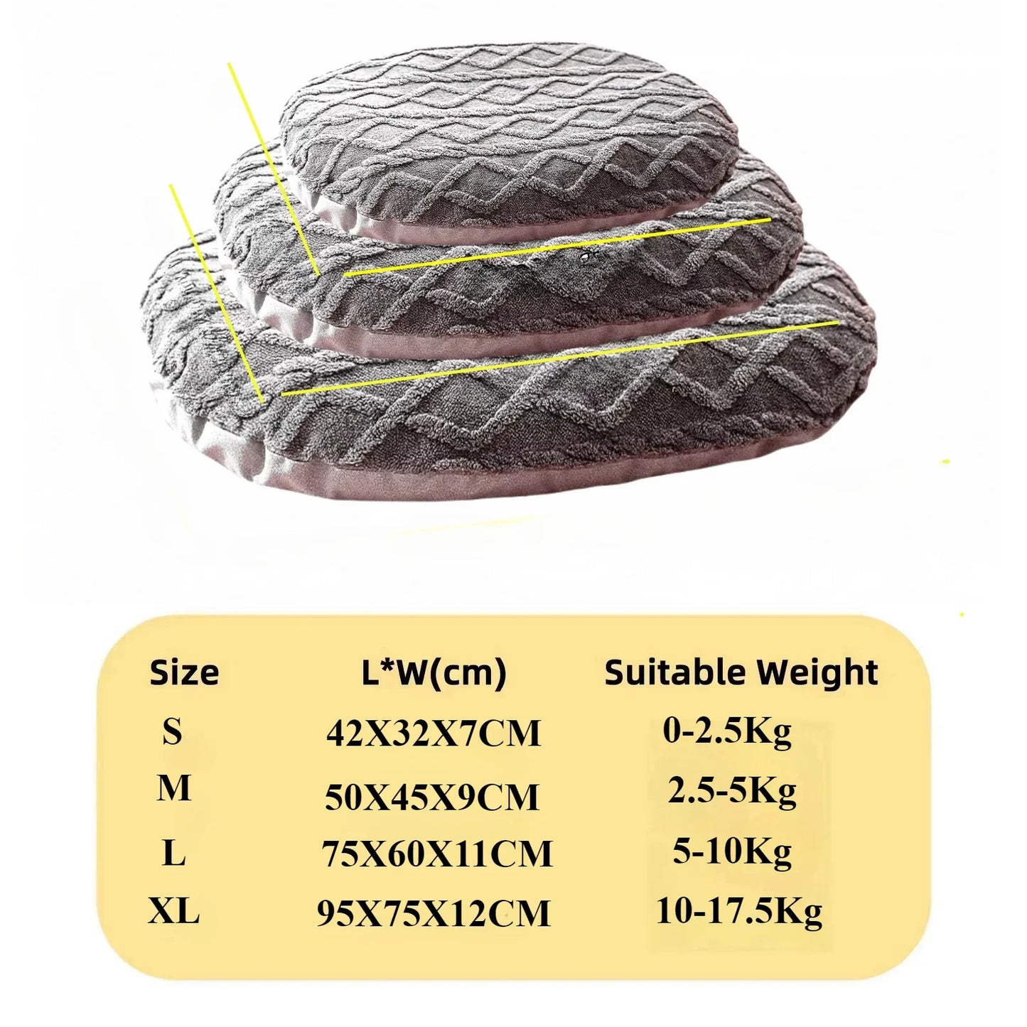 Dog & Cat Bed – Thick Plush Pet Nest, Removable Cover, PP Cotton