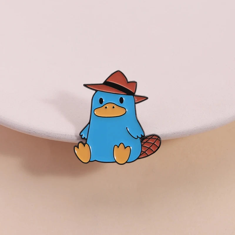 Cute Cartoon Platypus Enamel Lapel Pin