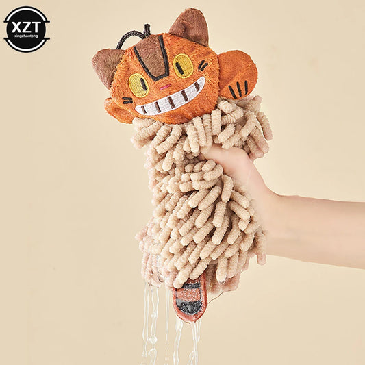 Cartoon Cat Chenille Hand Towel – Super Soft, Absorbent & Quick-Dry