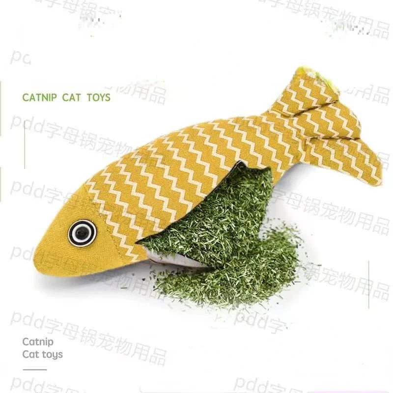 Realistic Plush Catnip Fish Toy for Cats