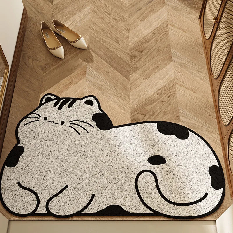 Anti-Slip Animal Pattern Bathroom Rug – Microfiber Bath Mat