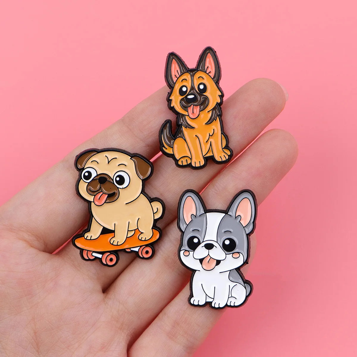 Cute Cartoon Dog Enamel Lapel Pins