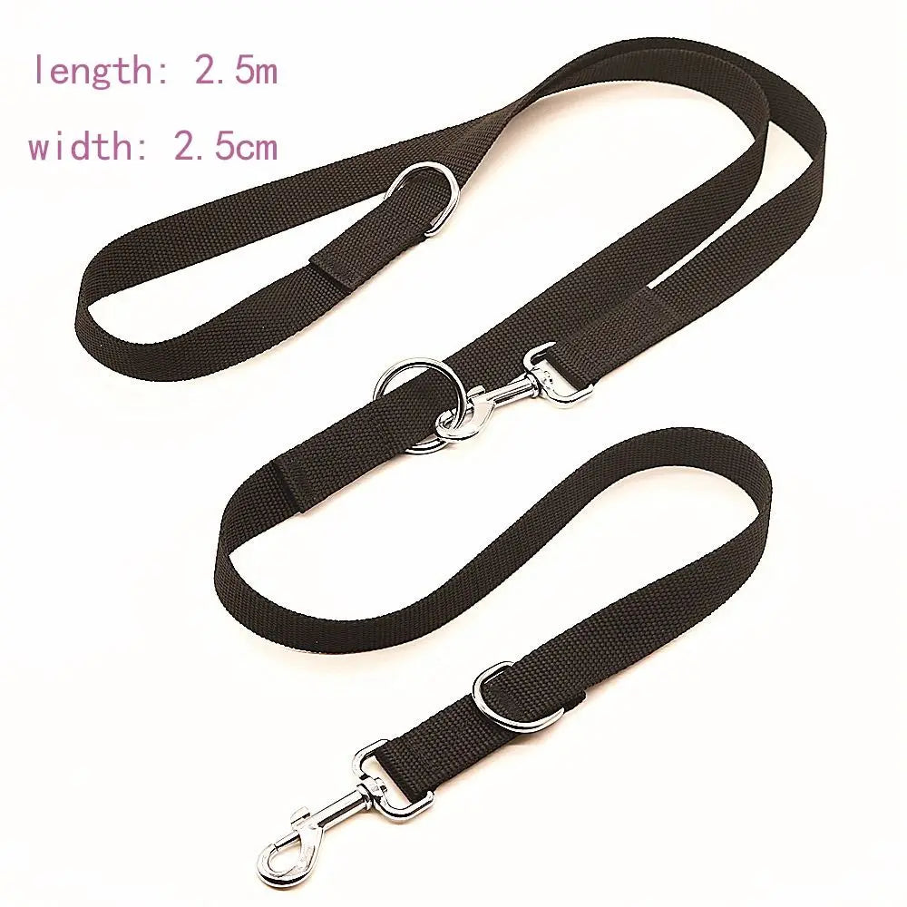 Adjustable Dual-Clip Dog Leash with Hands-Free Option