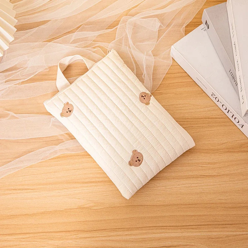 Cute Bear Embroidery Baby Diaper Bag – Portable Mommy Organizer