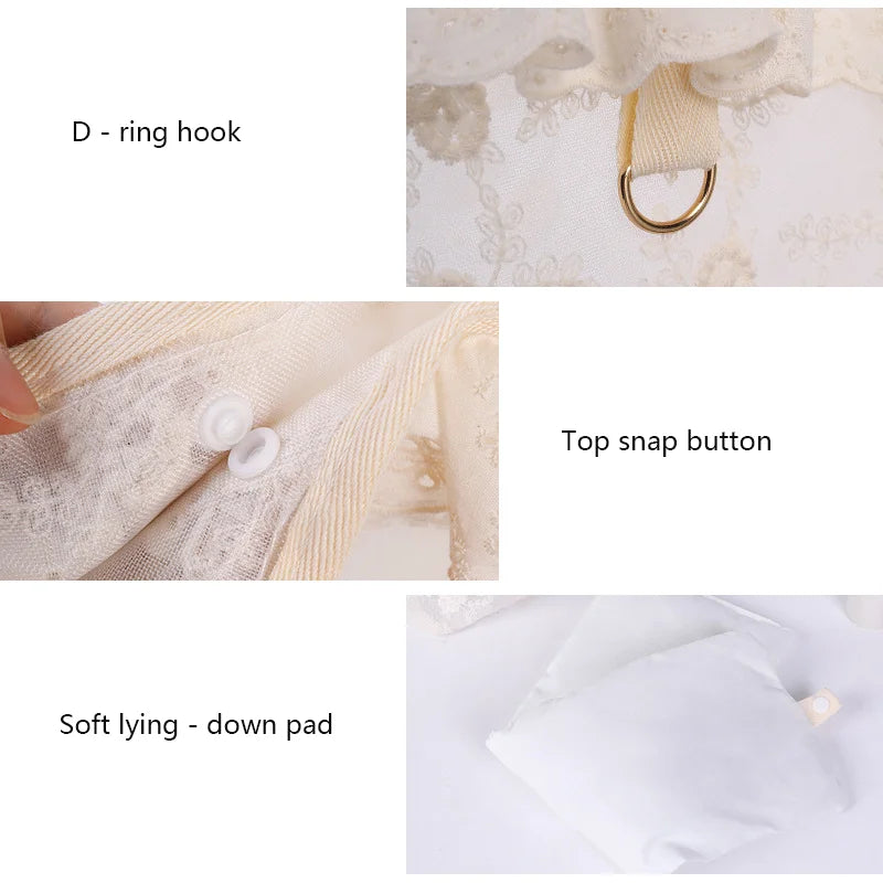 Breathable Lace Pet Carrier Bag with Safety Buckle