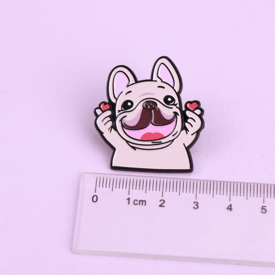 Cute French Bulldog Enamel Lapel Pin