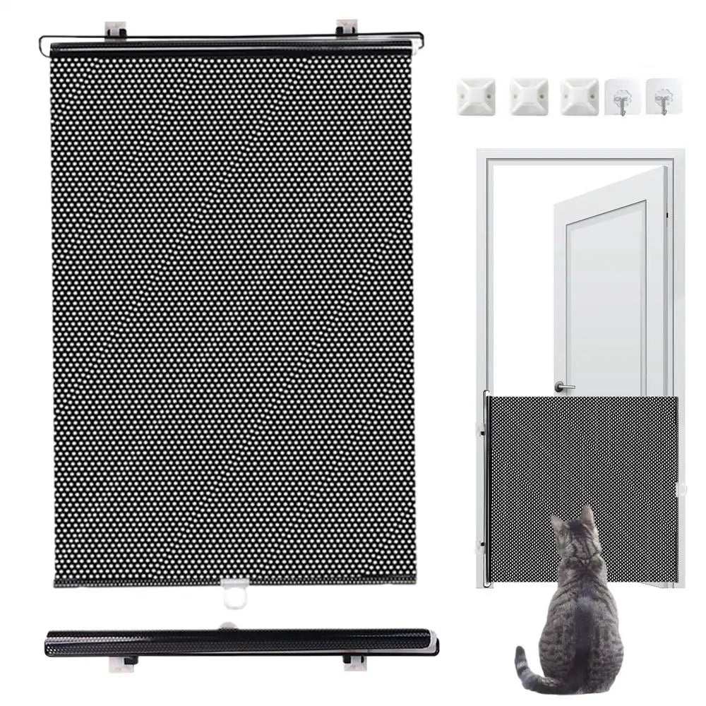 Retractable Indoor Pet Safety Gate for Dogs & Kittens – Mesh Blocking Fence