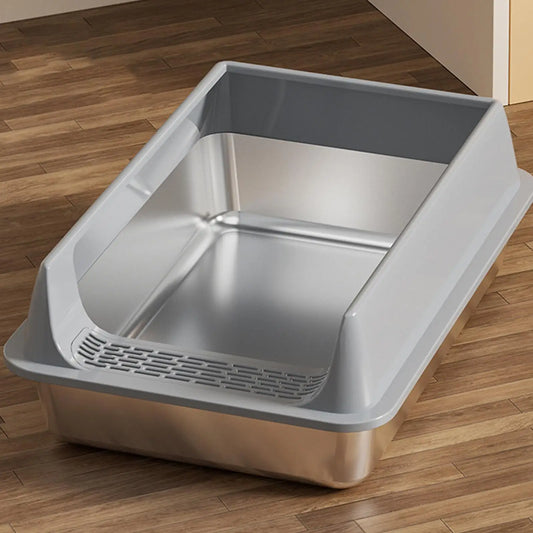 Large Semi-Enclosed Cat Litter Box with Front Pedal & Scoop