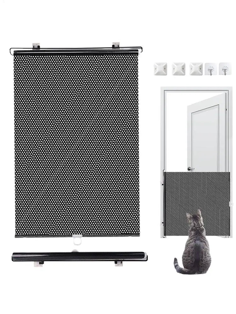 Retractable Indoor Pet Safety Gate for Dogs & Kittens – Mesh Blocking Fence