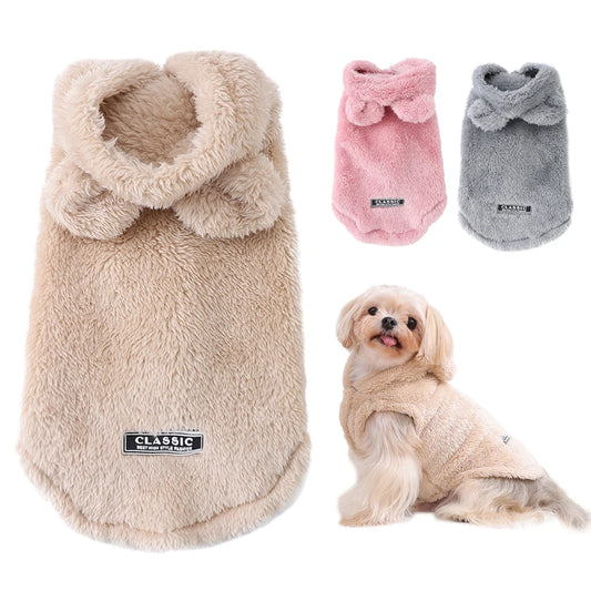 Winter Pet Puppy Hoodie Sweater for Small & Medium Dogs and Cats – Warm Fleece Dog Coat