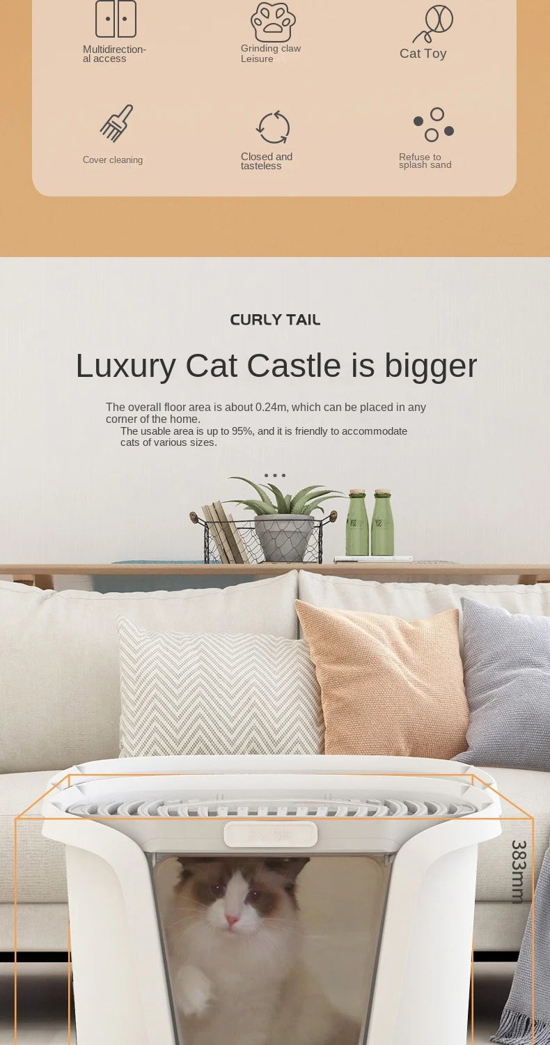 Extra-Large Enclosed Cat Litter Box with Lift-Up Cover