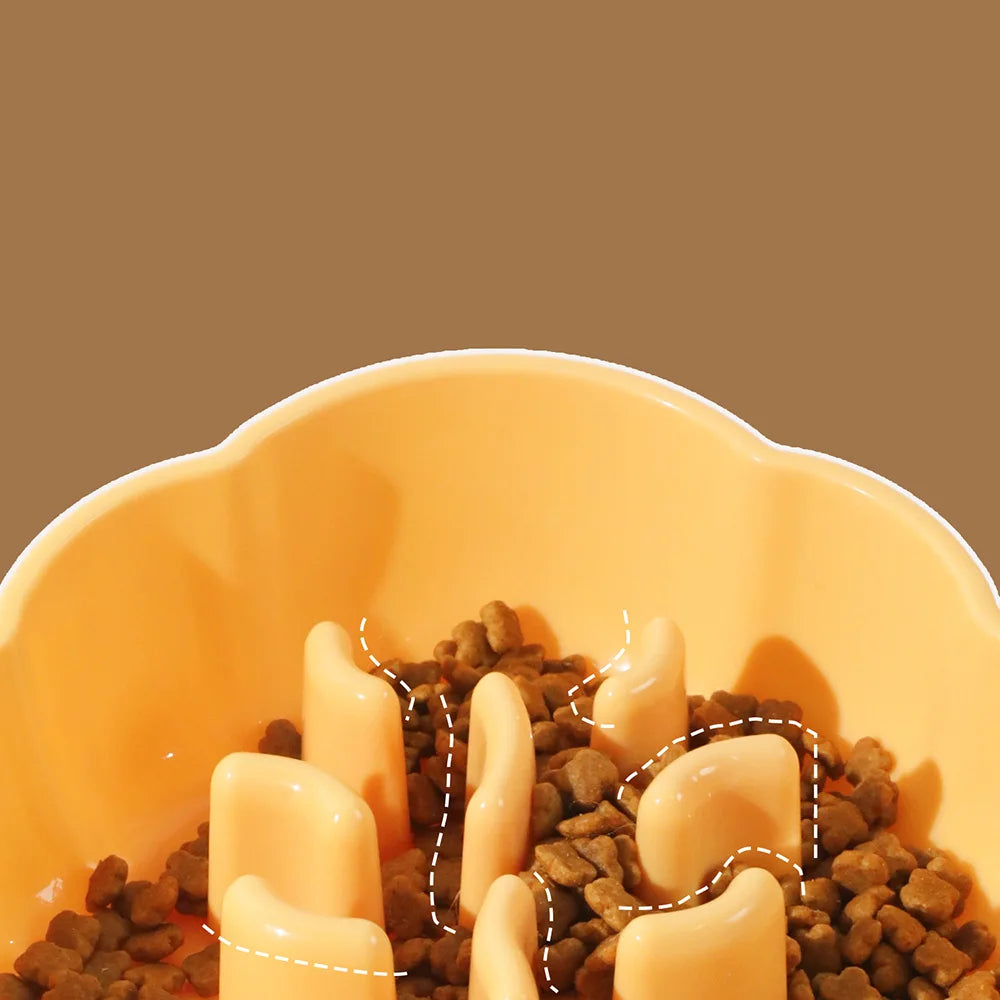 Cloud-Shaped Elevated Slow Feeder Dog Bowl Set