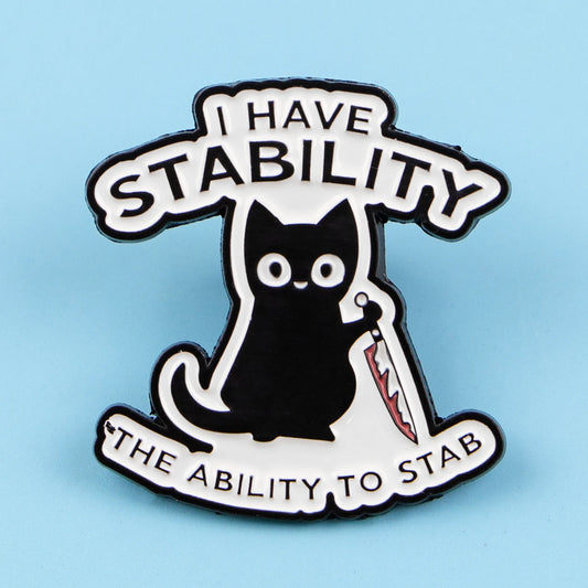 Funny Cat Quote Enamel Lapel Pin