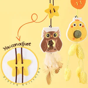 Interactive Door Hanging Cat Toy with Elastic Catching Rope