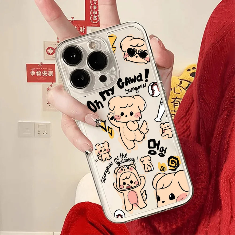 Cute Animal Singer Cartoon iPhone Case – Soft Clear Shockproof Phone Cover