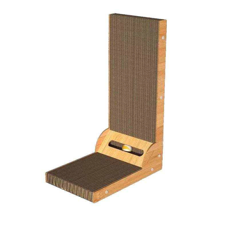 L-Shaped Wooden Cat Scratching Board – Durable & Scratch Resistant