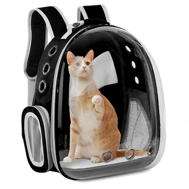 Pet Cat & Small Dog Carrying Backpack – Breathable Transparent Space Capsule Carrier for Travel, Hiking, and Daily Walks