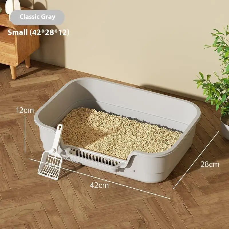 Multifunctional Semi-Enclosed Cat Litter Box – Large Capacity, Odor-Resistant