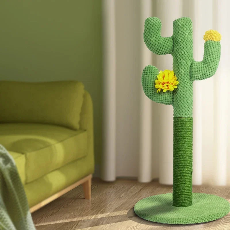 Cactus-Shaped Cat Scratching Post with Sisal Rope – Interactive Climbing & Scratching