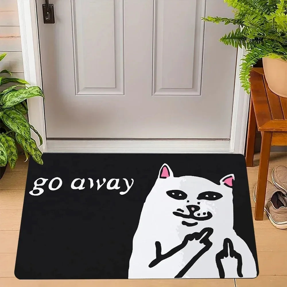 Go Away Animal Doormat – Funny Non-Slip Entrance Rug