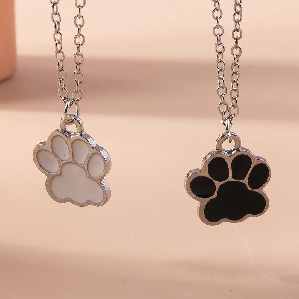 Cute Paw Print Pendant Necklace for Pet Lovers