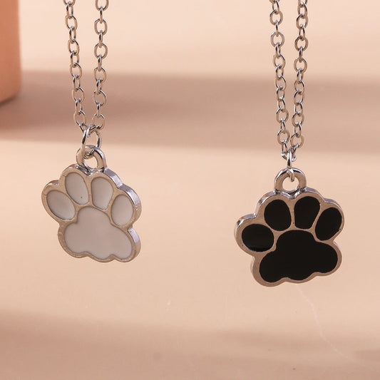 Cute Paw Print Pendant Necklace for Pet Lovers