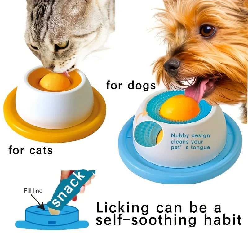 Slow Feeder Licking Plate for Cats & Dogs – Wet Food & Snack Dispenser