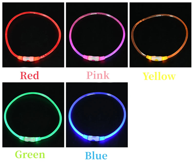 LED Luminous Dog & Cat Collar – Rechargeable Glowing Safety Collar