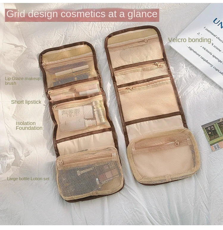 Cute Bear Foldable Makeup Bag – Hanging Cosmetic Organizer