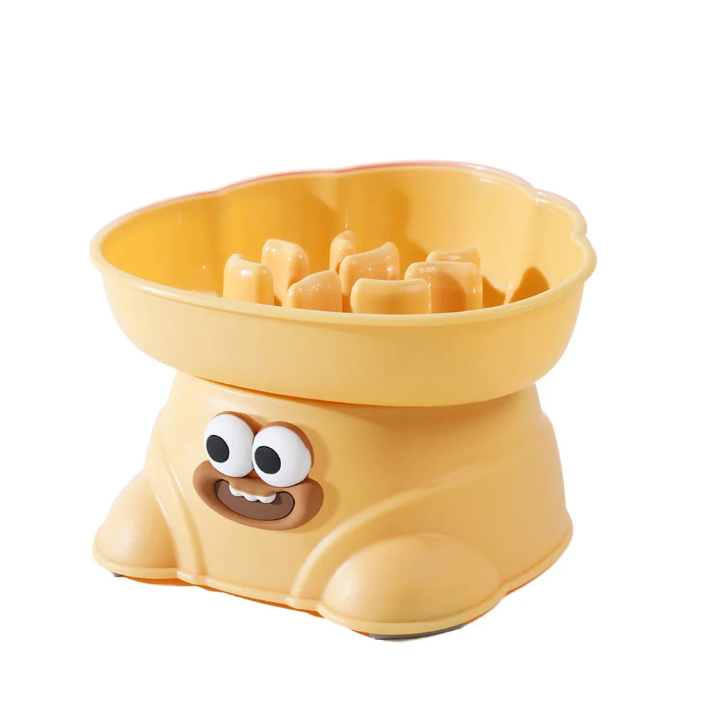 Cloud-Shaped Elevated Slow Feeder Dog Bowl Set