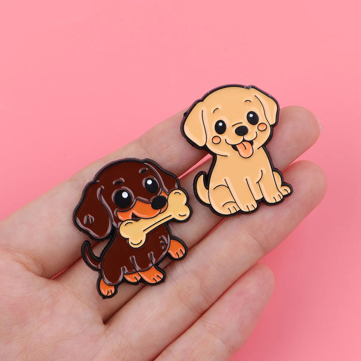 Cute Cartoon Dog Enamel Lapel Pins