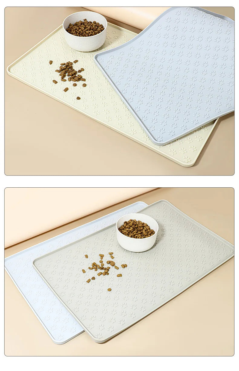 Silicone Pet Feeding Mat with Raised Edges