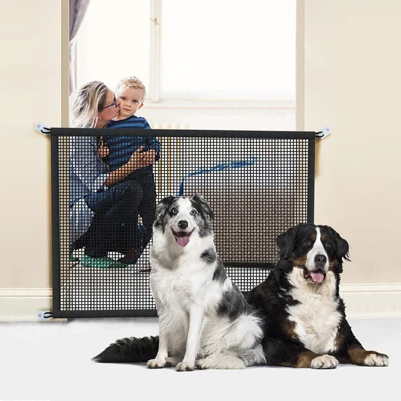 Folding Breathable Mesh Dog Safety Fence with 4 Hooks