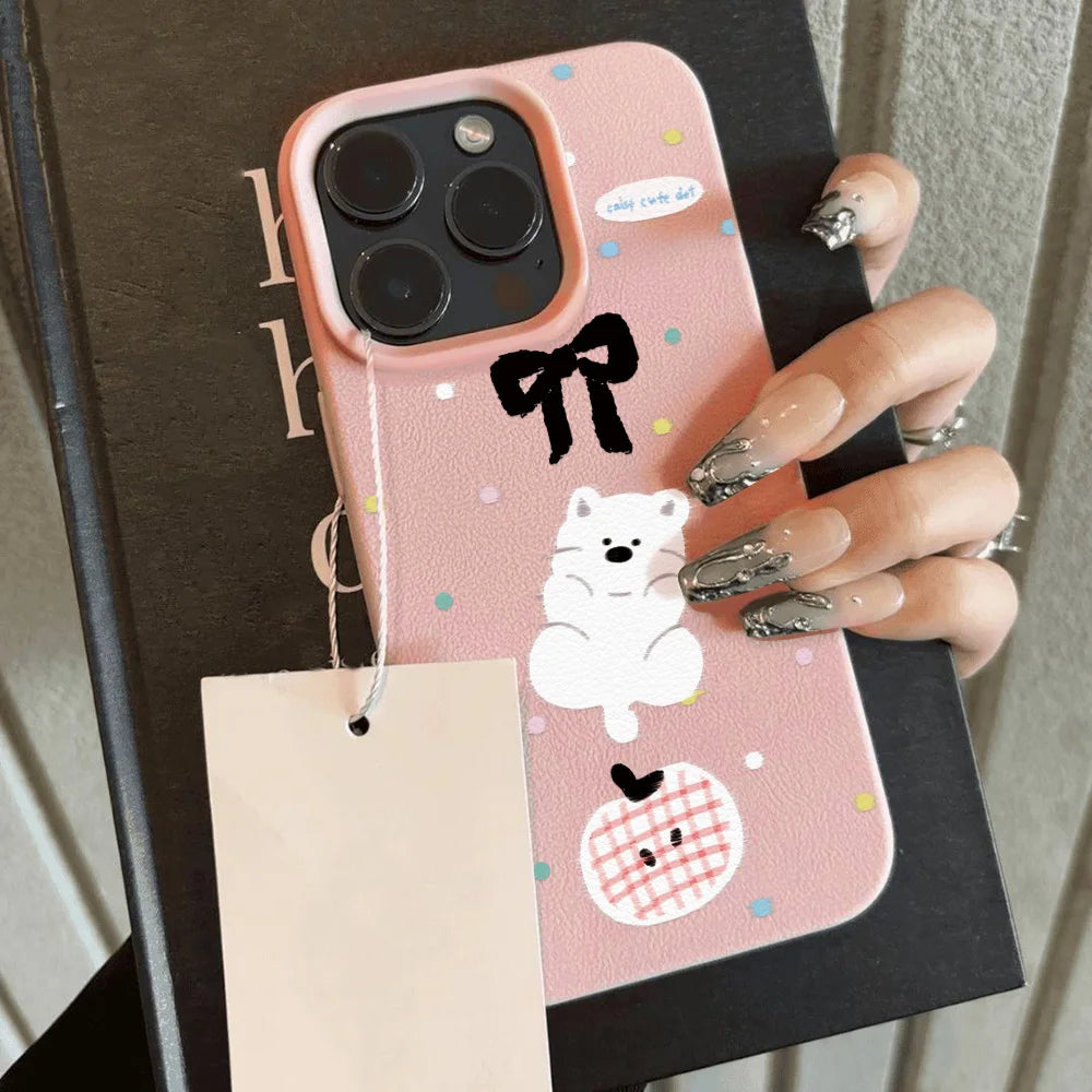 Polka Dot Cartoon Animal iPhone Case – Shockproof Silicone Phone Cover