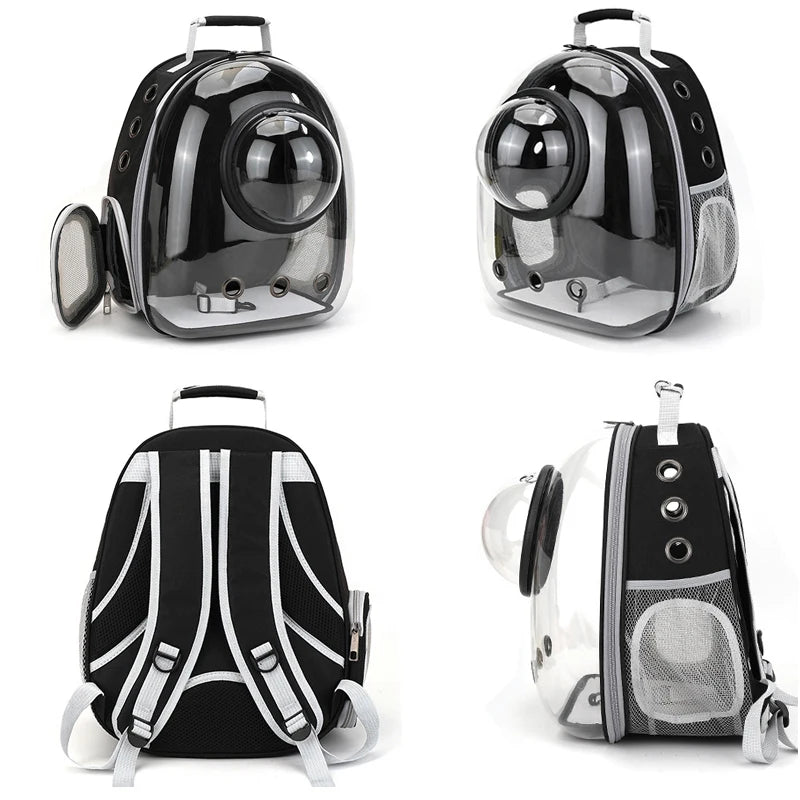 Pet Cat & Small Dog Carrying Backpack – Breathable Transparent Space Capsule Carrier for Travel, Hiking, and Daily Walks