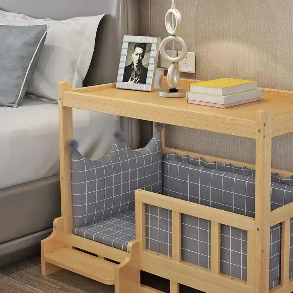 Modern Solid Wood Pet House & Dog Bed Side Table
