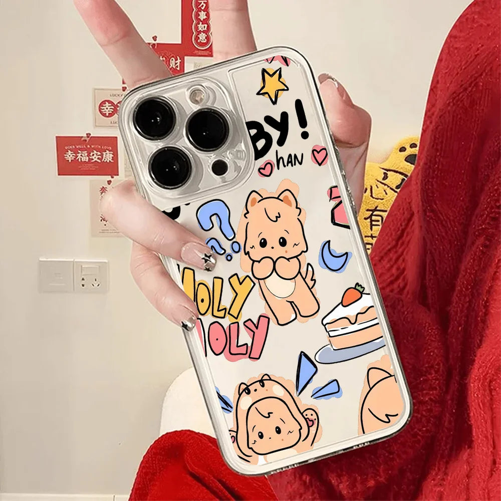 Cute Animal Singer Cartoon iPhone Case – Soft Clear Shockproof Phone Cover