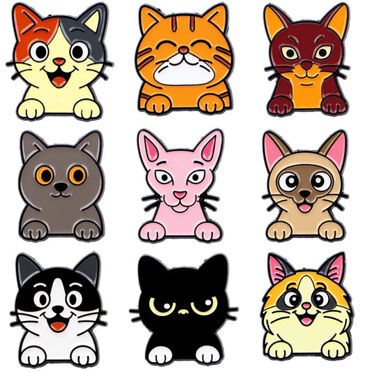 Cute Cartoon Cat Enamel Lapel Pin