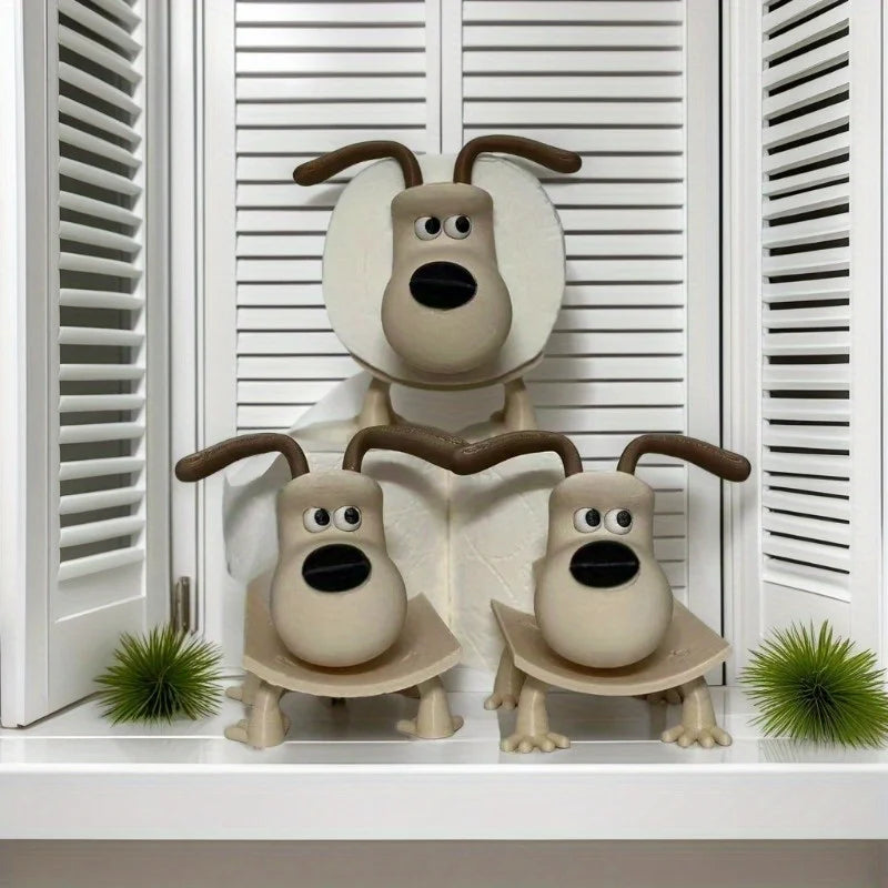 Puppy Toilet Holder – Cute Floor-Standing Bathroom Storage Accessory