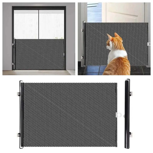 No-Drill Retractable Pet Safety Gate for Cats & Dogs