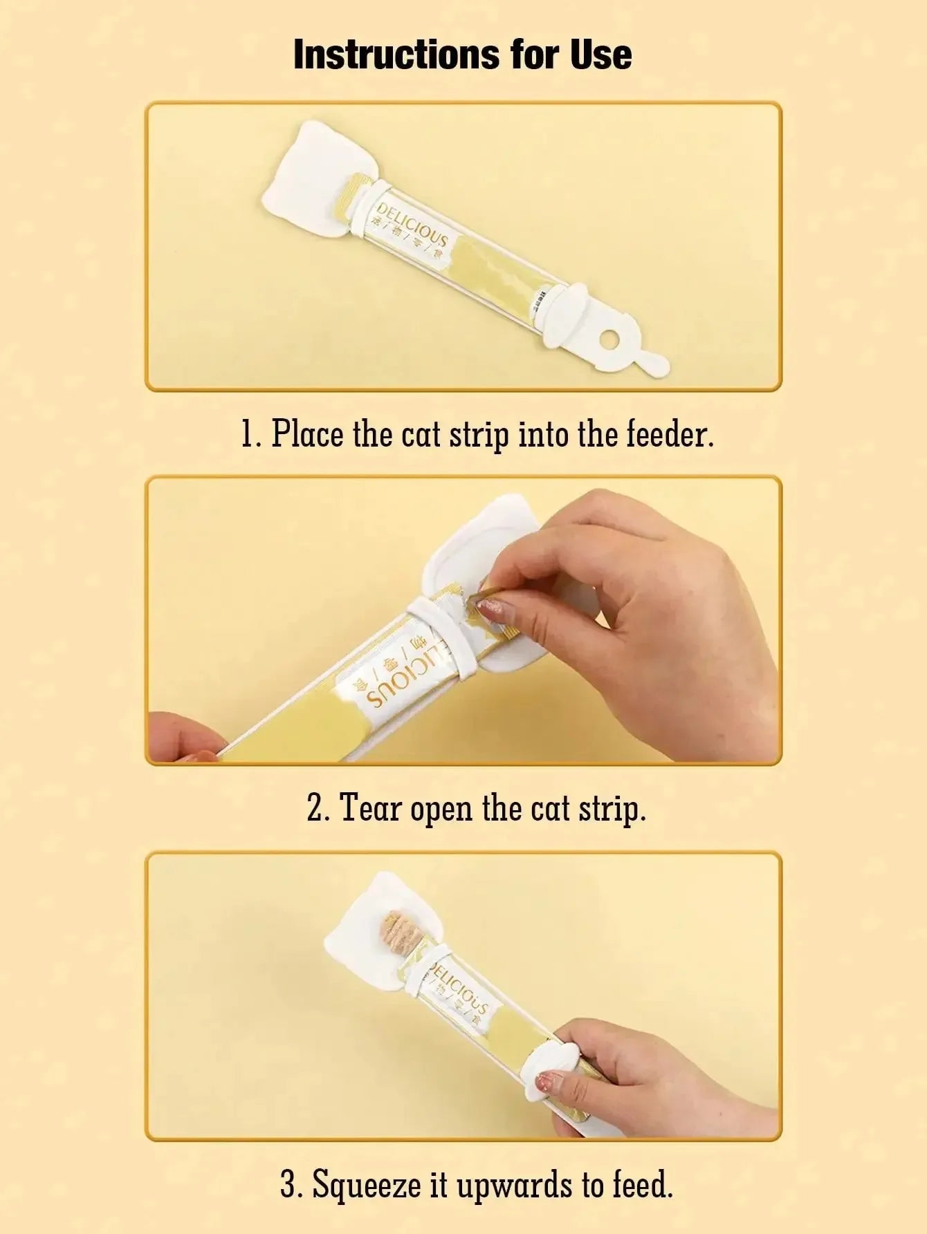 Cat Strip Feeder Spoon with Long Handle for Lickable Wet Food