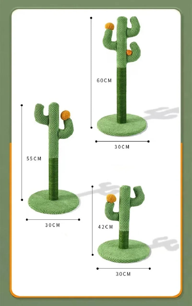 Cactus-Shaped Cat Scratching Post with Sisal Rope – Interactive Climbing & Scratching