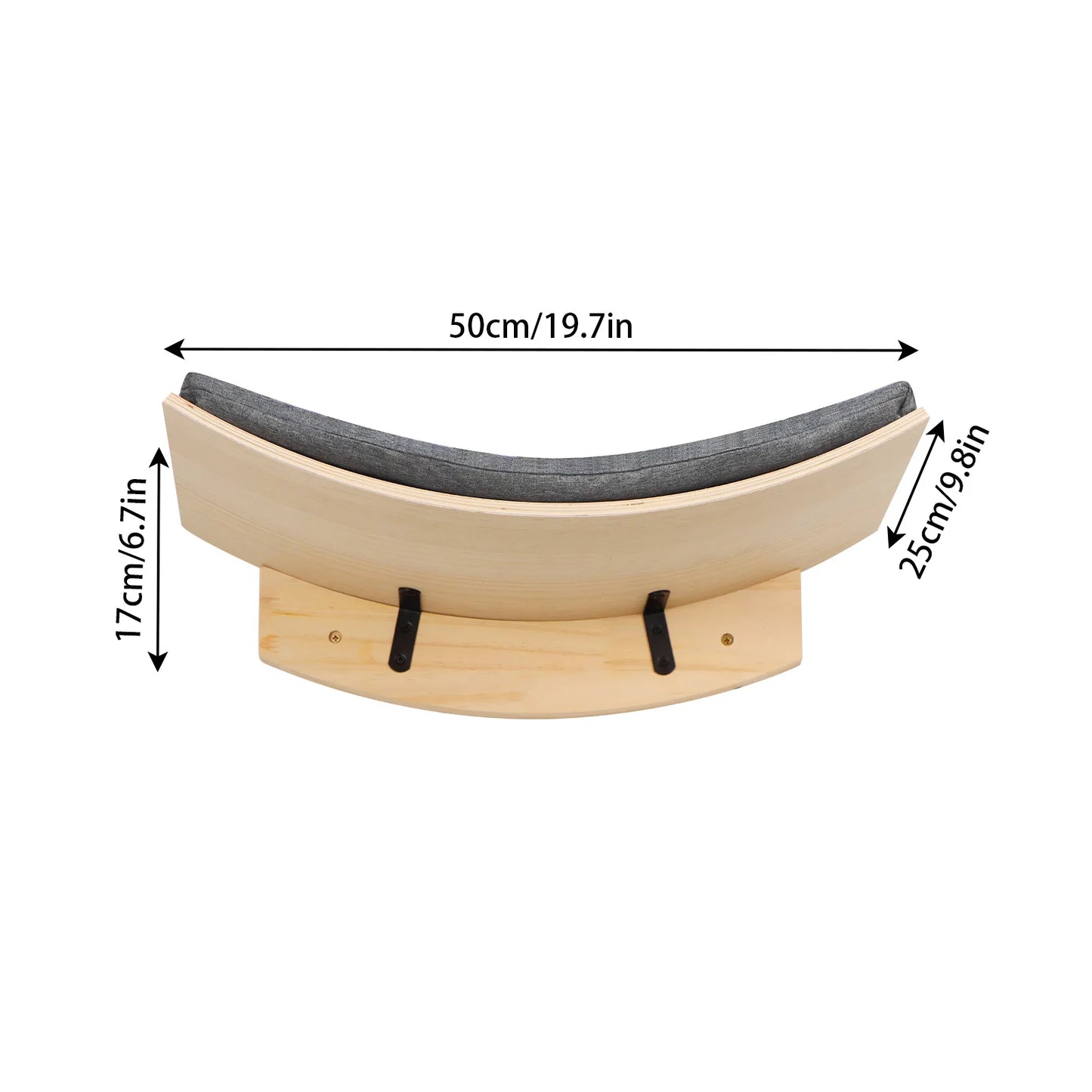 Wall-Mounted Cat Shelf Bed with Soft Cushion Perch