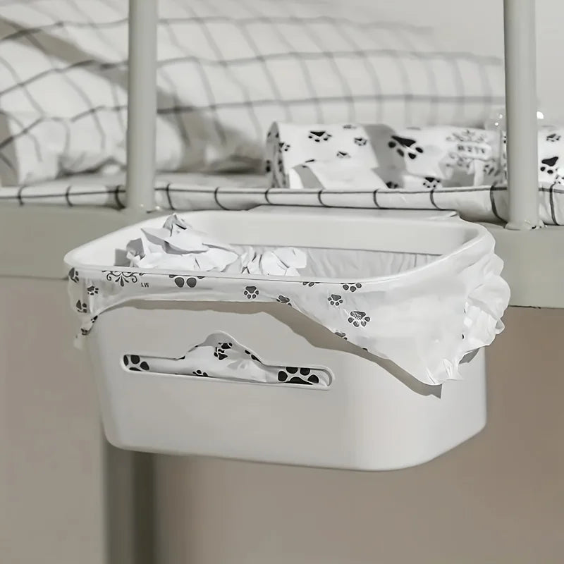 Paw Print Disposable Plastic Bags with Handles – 30pcs