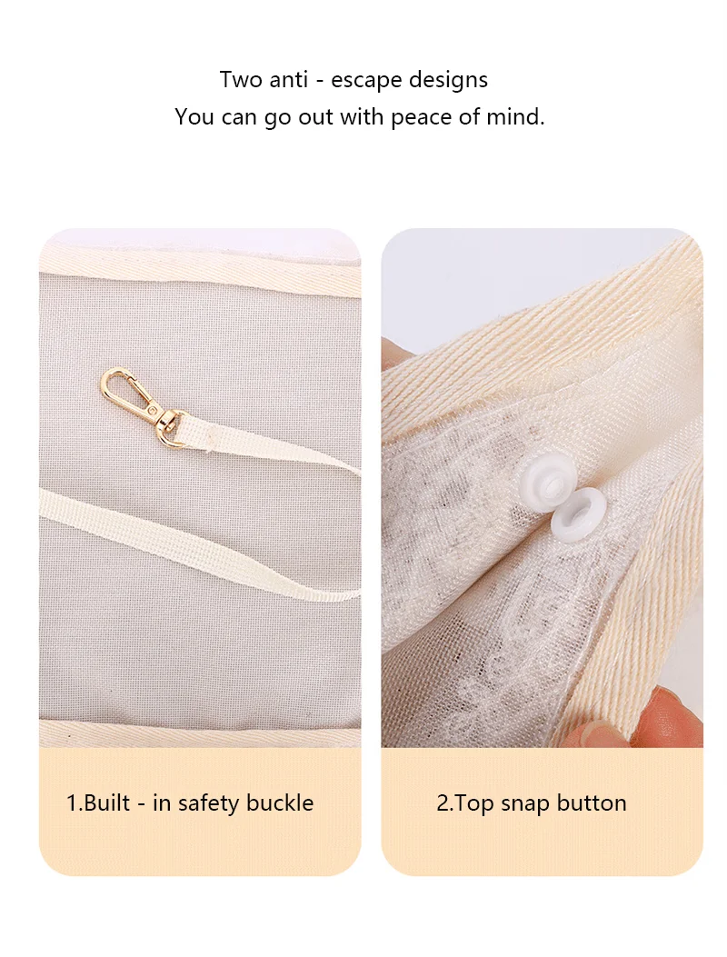 Breathable Lace Pet Carrier Bag with Safety Buckle