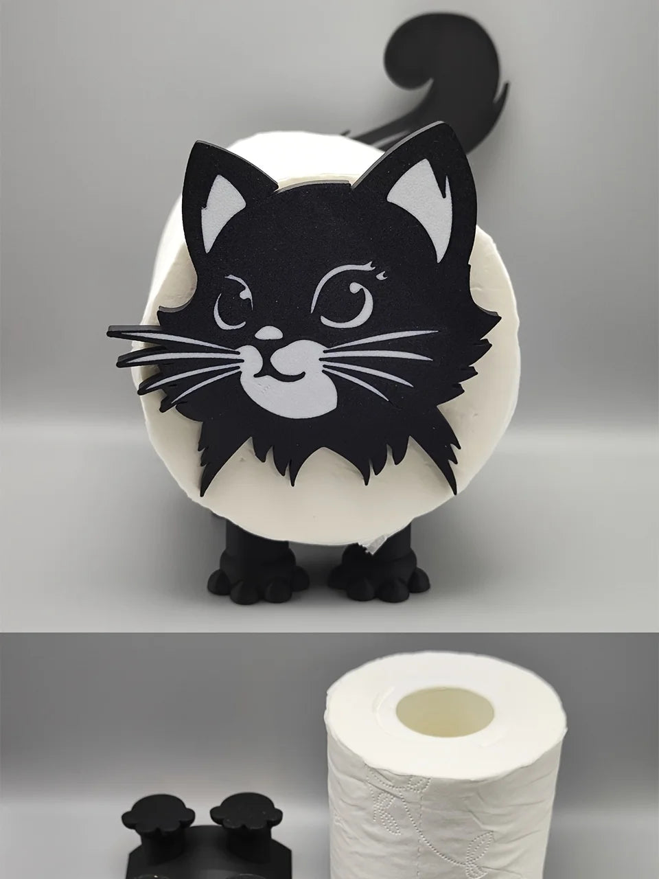 Cute Cat Toilet Paper Holder – Anti-Slip Self-Adhesive Bathroom Accessory
