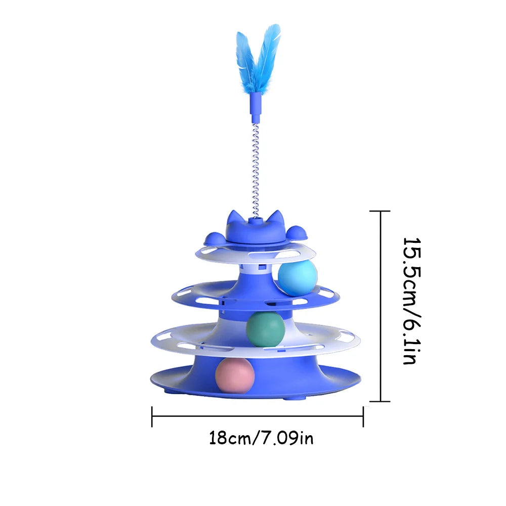 Interactive Cat Toy Turntable with Rolling Balls
