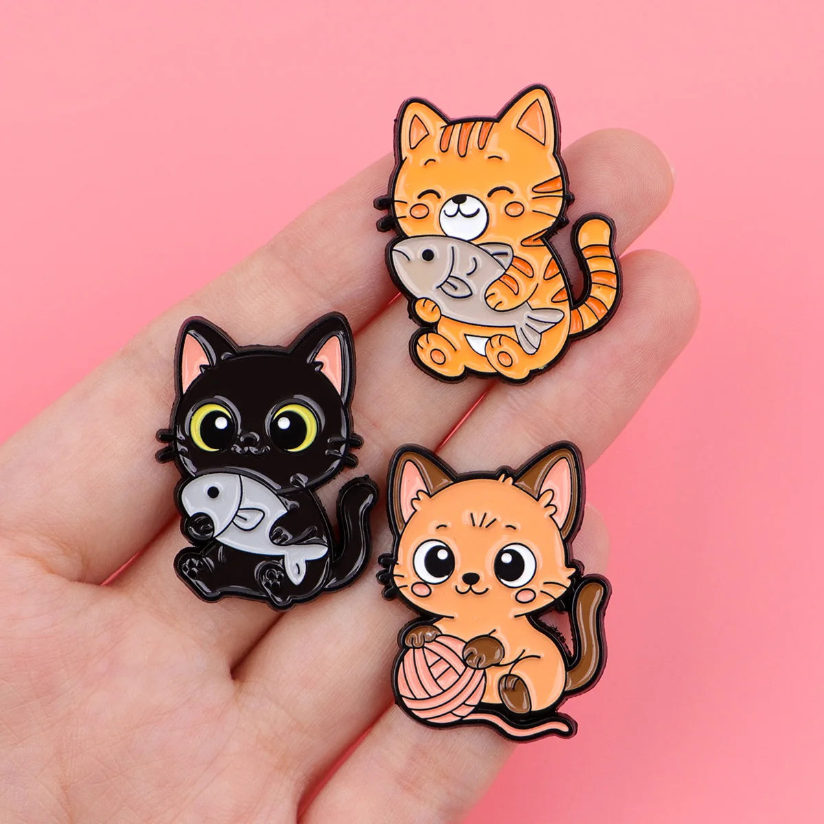 Cute Cat Series Enamel Lapel Pins